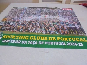 SPORTING CP Campione Coppa Portoghese 2025 Doppio Poster GIGANTE (80X60) Record - Foto 1 di 8