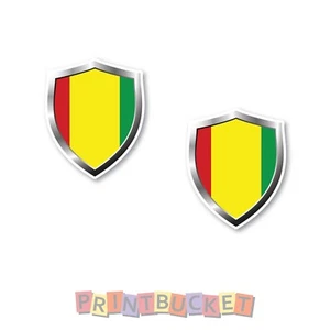 Guinea flag shield 90mm sticker Twin pack quality water & fade proof vinyl - Picture 1 of 1