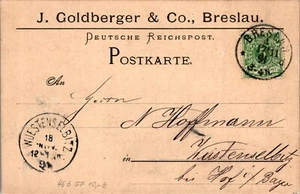 VORLÄUFER AK GRUSS AUS SCHLESIEN BRESLAU WERBUNG J. GOLDBERGER & Co. 1891 - Bild 1 von 2