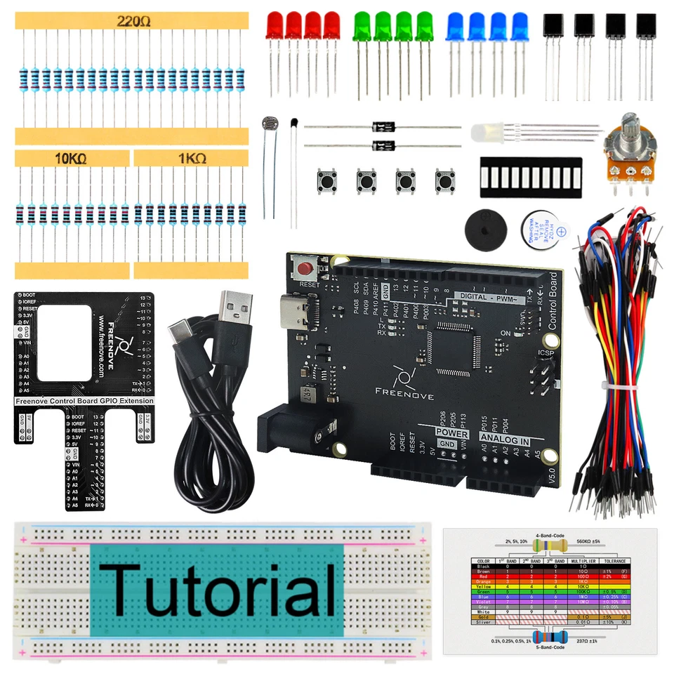 Freenove Basic Starter Kit with Rev4 WiFi Mini (Compatible with Arduino IDE) - Image 1 of 1