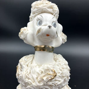 Caniche con adornos de espagueti de porcelana Ardalt faltan tijeras y cojín - Imagen 1 de 9