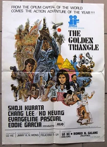 The Golden Triangle Shoji Kura 20x27" Lebanese Kung Fu Original Movie Poster 70s - Picture 1 of 1