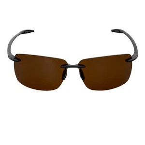 MAUI - randlose TR90 dünne Sport-Sonnenbrille mit Seitenschutz matt schwarz braun polarisiert - Bild 1 von 8