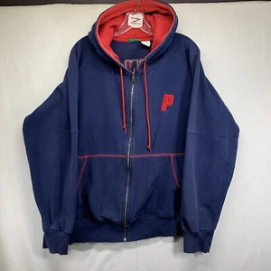 Vintage Prince Tennis Hoodie Full Zip XL Embroidered Faded Blue 90s y2k Sports - Picture 1 of 24