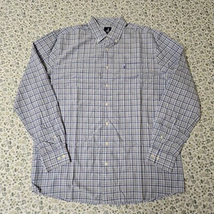 Johnnie O Button Down L/S Hemd Herren Erwachsene Large blau weiß kariert Prep Formance - Bild 1 von 16