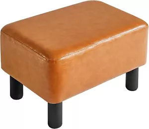 Small Foot Rest Ottoman, PU Faux Leather Rectangle Foot Stool - Picture 1 of 8