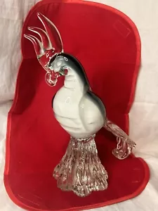 Vintage Italien Murano Kunst Glas Papagei Vogel Skulptur 11" Maestri Vetrai grau - Bild 1 von 7