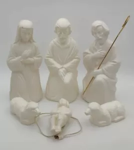 Beco 17" Blow Mold Nativity, 6 Piece Set, Baby Jesus, Mary, Joseph,Sheep,Shepard - Picture 1 of 19