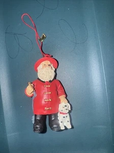 Santa Fireman with Firehose And Dalmation Firefighter Ornament B3 - Picture 1 of 2