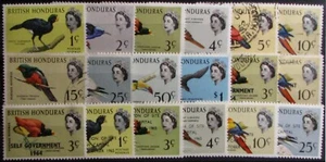 1962-66 BRITISH HONDURAS #167-199: MH/Used - QEII Partial 'Birds' set of 18 - Picture 1 of 2