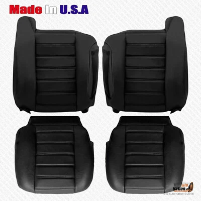 2003 to 2007 Hummer H2 Driver and Passenger Bottoms & Tops Leather Cover Black - Image 1 of 4