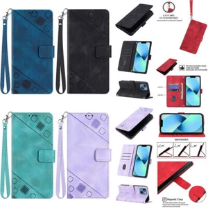 Strap Leather Flip Wallet Phone Case For Samsung A54 A73 A53 A13 A23 A34 A14 5G - Picture 1 of 18