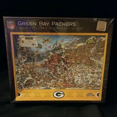 New NFL Green Bay Packers 500 Piece Search Puzzle Find Joe Journeyman Adventure - Image 1 of 4