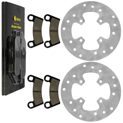 Rotor de disco de freno delantero izquierdo y derecho con pastillas para Polaris Outlaw 450 2008-2010 Foto 1 de 4