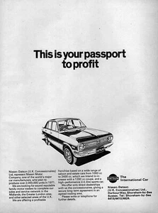1970 Datsun 510 Sedan "Passport to Profit" Original Rare Ad - Picture 1 of 1