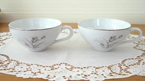 Kreative ROYAL ELEGANCE Fine China Japan Teetassen graue Tulpen ~ 2er Set ~ - Bild 1 von 7