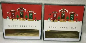 Merry Christmas Cards House Doors Snowman Sealed 30 New Sealed 2 Boxes of 15 - Picture 1 of 5