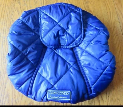 Cozy Cover Premium Quilted Collection Winter Baby Car Seat Cover Indigo Blue Boy - Image 1 of 4
