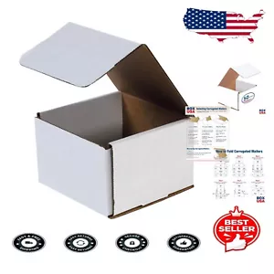 50-Pack 6"x6"x4" White Corrugated Mailers - Crush Resistant Shipping Solution - Picture 1 of 11