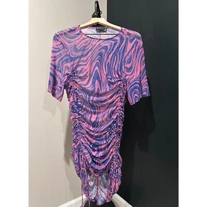 Vestido estampado de malla acanalada ASOS Curve - Imagen 1 de 7