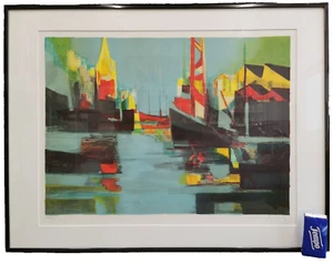 MARCEL MOULY Der Blaue Hafen große Lithographie handsigniert Picasso Schüler - Picture 1 of 10