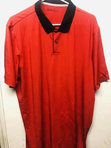 GREYSON SHORT PAR 4 Polo Golf Shirt Rosso Nero Uomo XL Poliestere Spandex Stretch - Foto 1 di 5