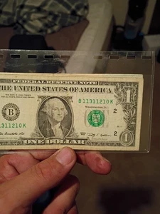 Fancy Descending Ladder Note With Ink Flow Error On Left Side Of Serial Number - Picture 1 of 2