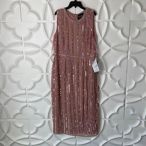 Mac Duggal 93592 floral beadwork dress sleeveless rose sz 12 (loc eeee) - Picture 1 of 9