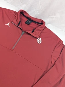 Maglione vintage Jordan OU Oklahoma State Sooners 1/4 zip camicia XXL manica lunga - Foto 1 di 9