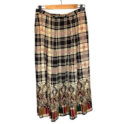 Falda midi plisada a cuadros estampado mixto Jones New York vintage - talla 8 Foto 1 de 4