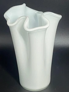 Handkerchief Milk Glass Vase, 7.25" Tall - Picture 1 of 2
