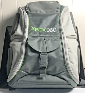 Microsoft Xbox 360 Console Padded Backpack Travel Carrying Case Bag Mad Catz VG+ - Picture 1 of 13