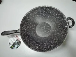 Wok Padella Antiaderente Induzione in Acciaio Vetrificato 35 cm K2 Vitrinor - Foto 1 di 4