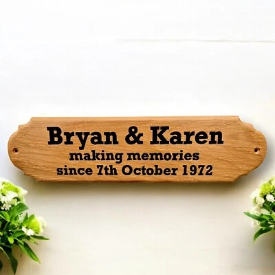 Personalised  Carved Wooden Oak Sign Outdoor Address House Name Plaque - Image 1 of 4
