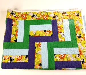 Childs Quilt Hand Made 36 x48 zebras lions monkeys stars - Picture 1 of 7