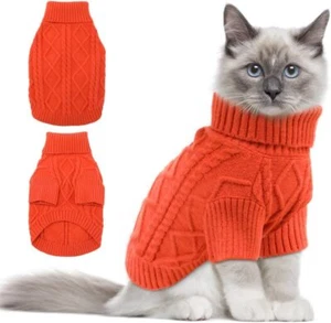 Small Dog Sweater Cable Dog Outfits for Small Dogs Fall Winter Warm Dog Sweat... - Picture 1 of 6