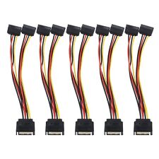 5x 15 Pin SATA Male to Female Y-Splitter 6Inch 18AWG Computer Power Cable