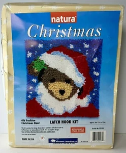 Vintage Riegel Haken Set Weihnachten Santa Teddybär Natura Made in USA komplett - Bild 1 von 3