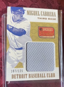Miguel Cabrera 2013 Panini Americas Pastime Jumbo Swatches # JS-MC #d / 125,