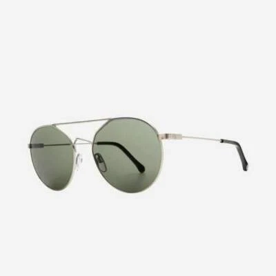 ELECTRIC MONTAUK Matte Silver Frame w Grey Round Lenses Aviator Sunglasses $200 - Image 1 of 3