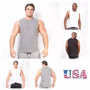Herren Bodybuilding Weste Tank Top Muskeln T-Shirt Fitnessstudio Fitness Fußball Made in USA - Bild 1 von 5
