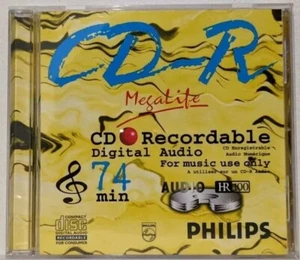 10 X PHILIPS CD-R AUDIO MEGALIFE 74 HR100 Digital Audio 74 min Blank CD-R NEW - Photo 1/2