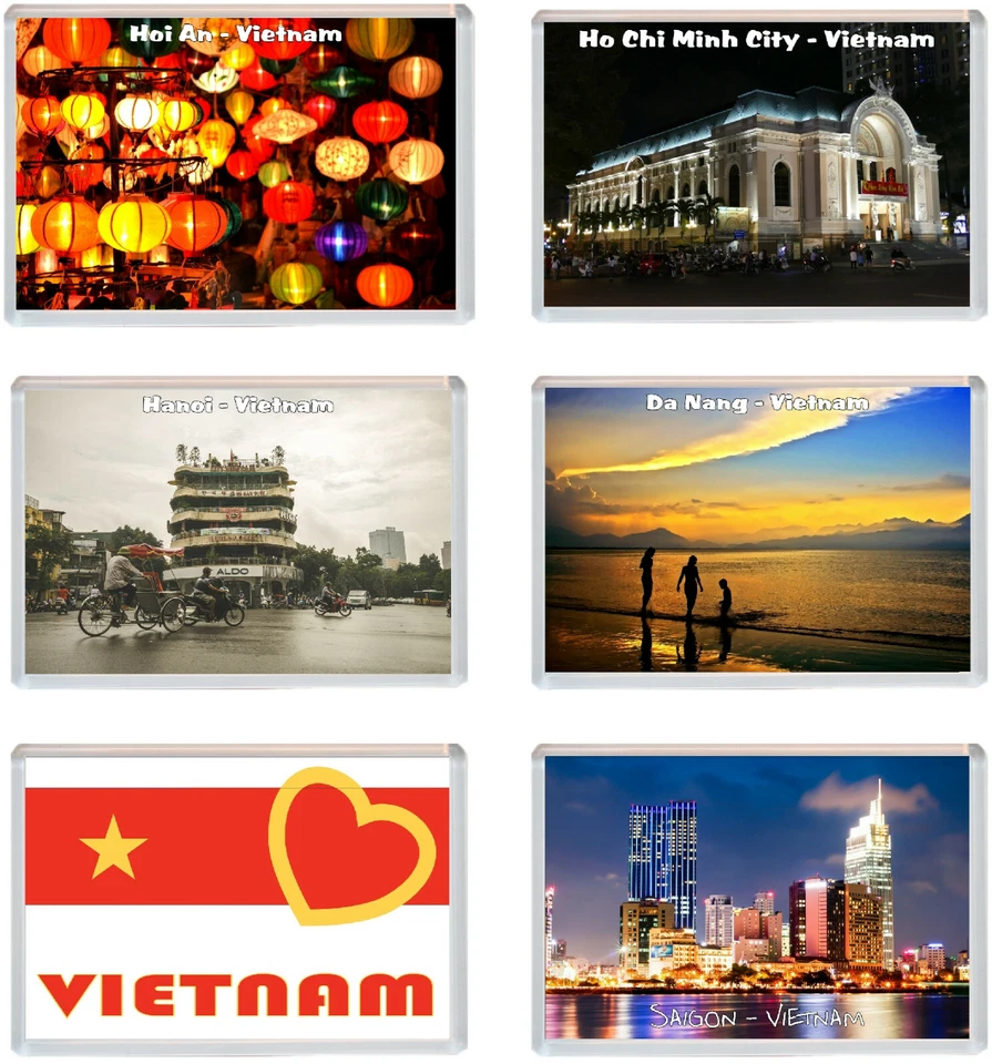 Various Vietnam - 96 x 67mm - Jumbo Fridge Magnet - Present Gift Souvenir