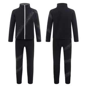 iEFiEL Mädchen Eiskunstlauf Tanzkleidung Sweatshirt + Hose Eislaufen Gymnastik - Bild 1 von 30