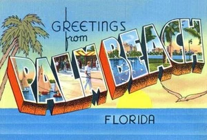 Greetings From Palm Beach, Florida - 1930's - Vintage Postcard Magnet - Picture 1 of 2