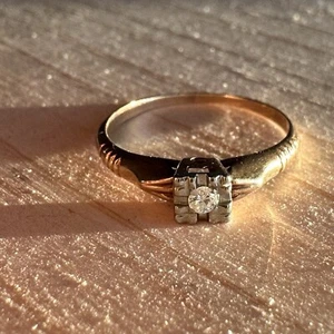 antiker 14k Diamant Verlobungsring - Bild 1 von 7