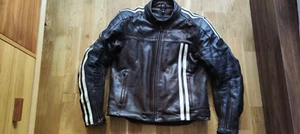 BKS London Vintage Leather Motorcycle Jacket Brown size UK 40-42 - Picture 1 of 21
