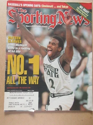 MICHIGAN ST MATEEN CLEAVES NCCA CHAMPS 2000 The Sporting News magazine Foto 1 de 2