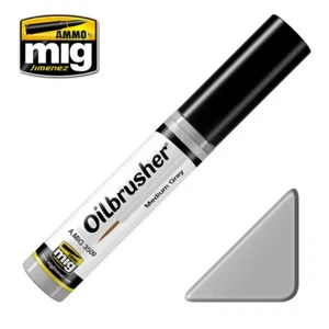 AMMO by Mig Jimenez Oilbrusher - Medium Grey (Oil paint w/fine brush applicator) - Bild 1 von 1
