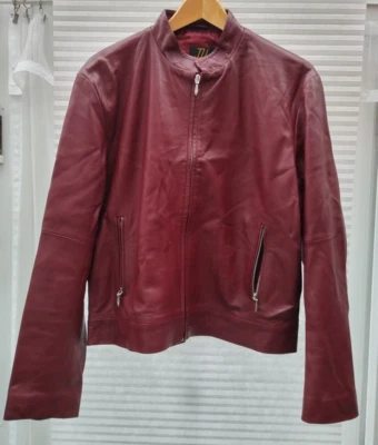 CHAQUETA DE CUERO JW JJWILLIAMS LONDRES BORGOÑA TALLA PEQUEÑA - UNISEX Foto 1 de 4